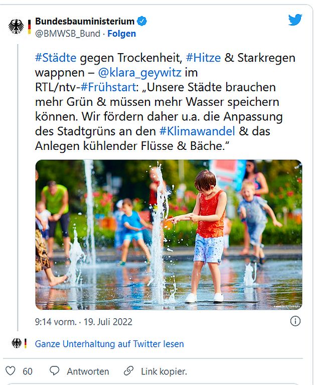 Tweet Bundesbauministerium